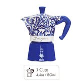 Dolce & Gabbana Moka Pot Italian Coffee & Stovetop Espresso Maker 3 Cups Mediterranean Blue