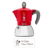 New Moka Induction Red 6 Cups