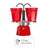 Mini Moka Pot Espresso Gift Set | Italian Coffee Maker with Cups