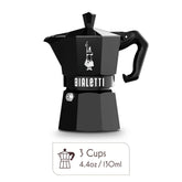 Exclusive Moka Express 3 Cups Black