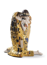 The Kiss Couple Sculpture, Golden Luster