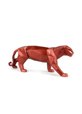 Panther Figurine, Metallic Red