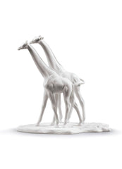 African Savannah Wild Animals Sculpture, White