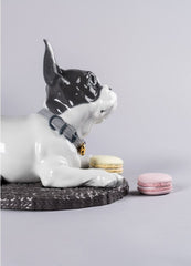 French Bulldog With Macarons Dog Figurine