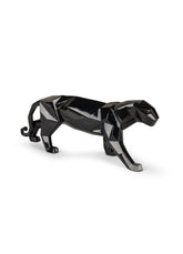 Panther Figurine, Glazed Black
