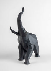 Elephant Sculpture, Black Matte