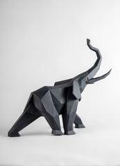 Elephant Sculpture, Black Matte