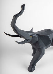 Elephant Sculpture, Black Matte