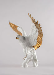 Freedom Eagle Sculpture, White & Copper