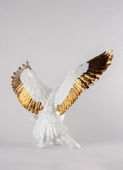 Freedom Eagle Sculpture, White & Copper