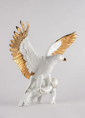 Freedom Eagle Sculpture, White & Copper