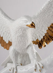 Freedom Eagle Sculpture, White & Copper
