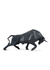 Bull Sculpture, Black Matte