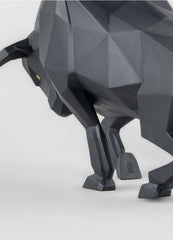 Bull Sculpture, Black Matte