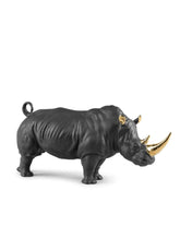 Rhino Sculpture, Black/Gold - Limited Edition
