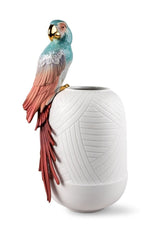 Macaw Bird Vase, Red