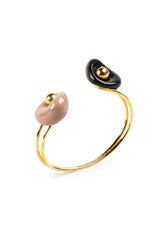 Golden Pebbles Cuff, Black, Beige & Golden Luster