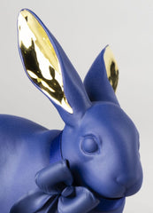 Attentive Bunny, Blue/Gold