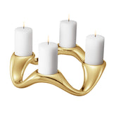 Cobra Round Candleholder, Gold Pvd