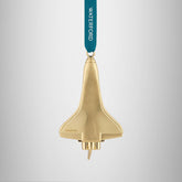 Christmas Rocketship Golden Ornament