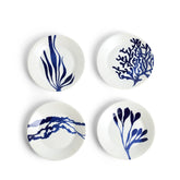 Pacific Blue Plate 6.3in Mixed Patterns Blue Set of 4