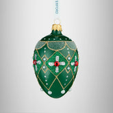 Holiday Heirlooms Green & Red Oval Bauble
