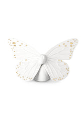 Butterfly Figurine, Golden Luster & White