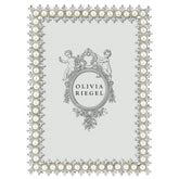 Crystal & Pearl Frame 5" x 7" - Silver