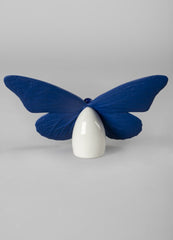 Butterfly Figurine, Golden Luster & Blue