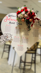 Heart & Cupid Floral Entrance Seating Chart Rental