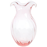 Hibiscus Glass Pink Vertical Fluted Small Vase