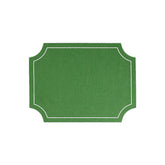 Tessuti Sage Green Rectangular Placemats with White Stitching - Set of 4