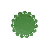 Tessuti Sage Green Round Placemats with White Stitching - Set of 4