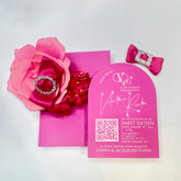 Pink Arch Invite w/ Crystals