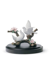 Doves On A Cherry Tree Figurine