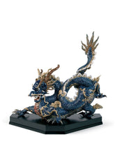 Great Dragon Sculpture, Blue Enamel - Limited Edition