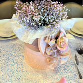 Blush Blessings Hatbox Centerpiece