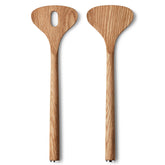 Alfredo Salad Servers Oak Wood, Stainless Steel