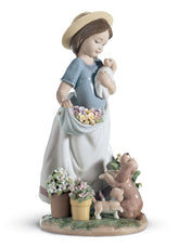 A Romp In The Garden Girl Figurine