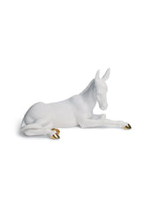 Donkey Nativity Figurine, Golden Luster