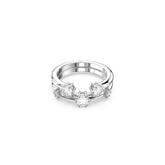 Constella ring, Set (2), Round cut, White, Rhodium plated