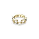 Constella ring, Set (2), Round cut, White, Gold-tone plated