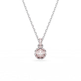 Birthstone pendant, Square cut, June, Pink, Rhodium plated