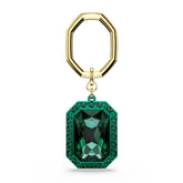 Key ring, Octagon cut, Green, Mixed metal finish