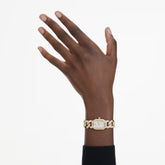 Dextera Chain watch, Swiss Made, Crystal bracelet, Gold tone, Gold-tone finish