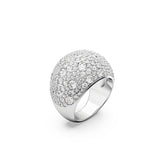 Sublima cocktail ring, Moon, White, Rhodium plated