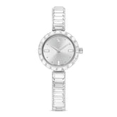 Matrix Bangle watch, Swiss Made, Crystal bracelet, White, Stainless steel