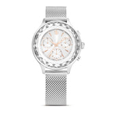 Nova Chrono watch, Swiss Made, Metal bracelet, Silver tone, Stainless Steel