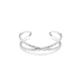 Hyperbola cuff, Infinity, White, Rhodium plated