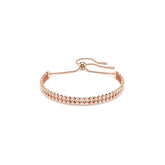 Matrix Tennis bracelet, Round cut, White, Rose gold-tone plated